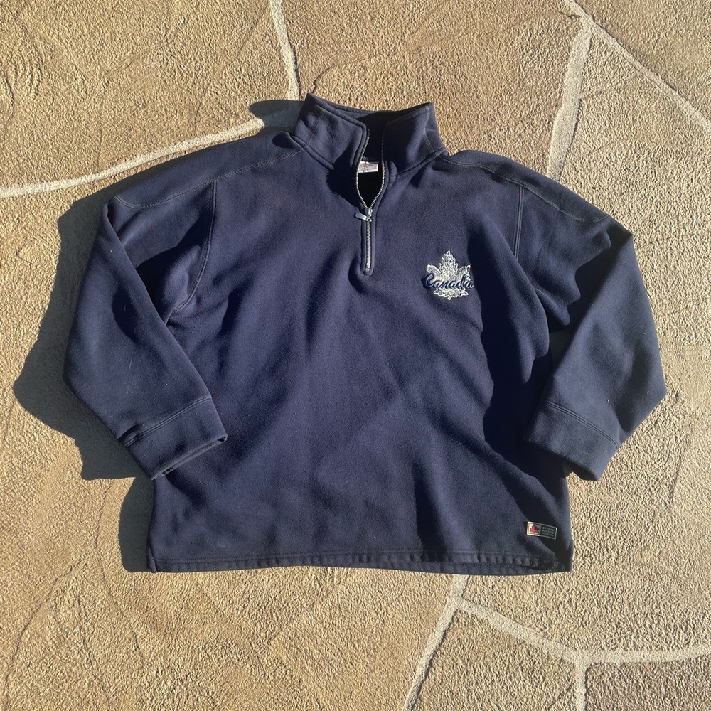 Vintage Strong and Free Canada Jacket Navy Blue/White Size XL
